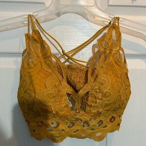 Golden Lace Strappy Crop Top